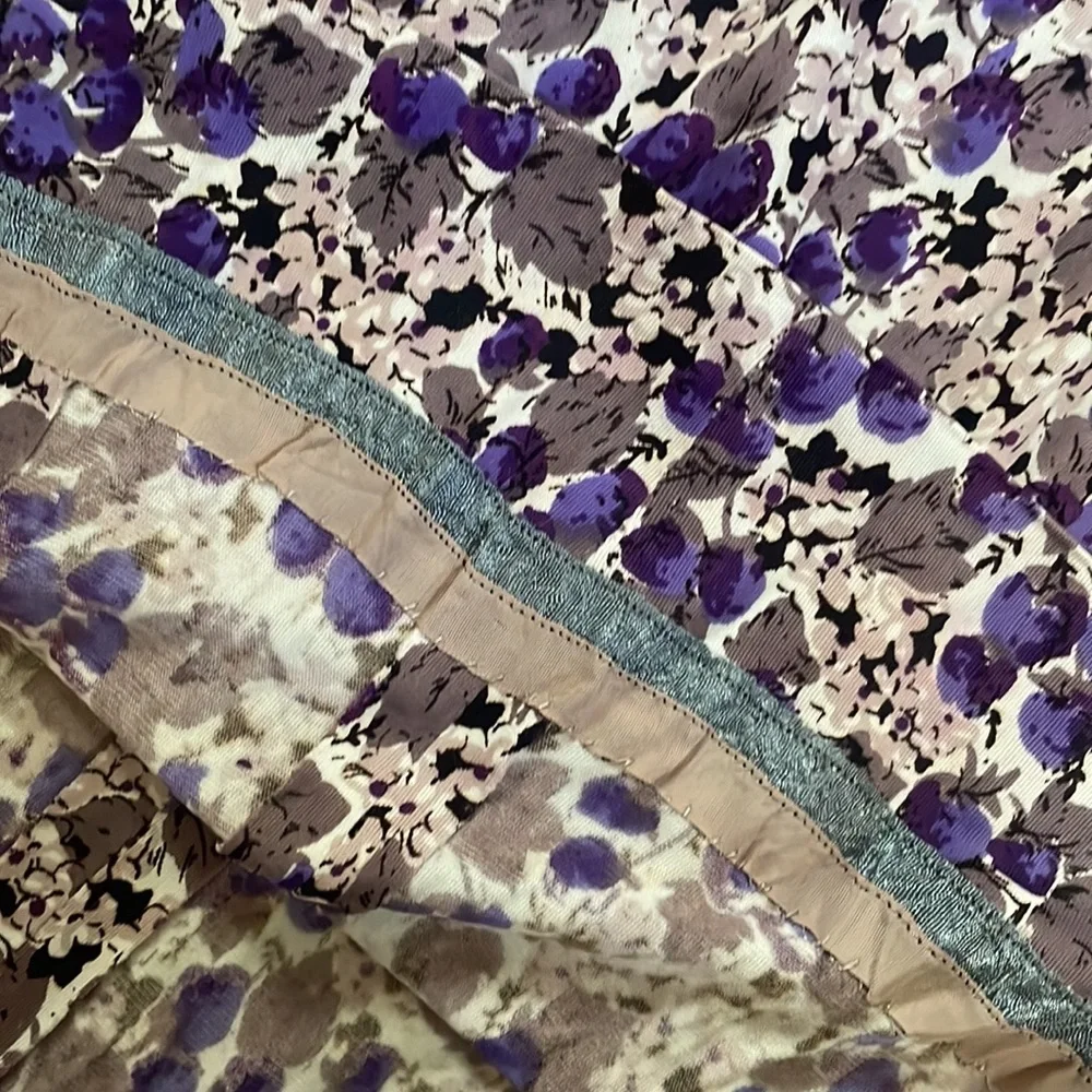 Vintage 1940’s Rayon Jersey Purple Raspberry Print Long Sleeve Dress - Picture 9 of 16